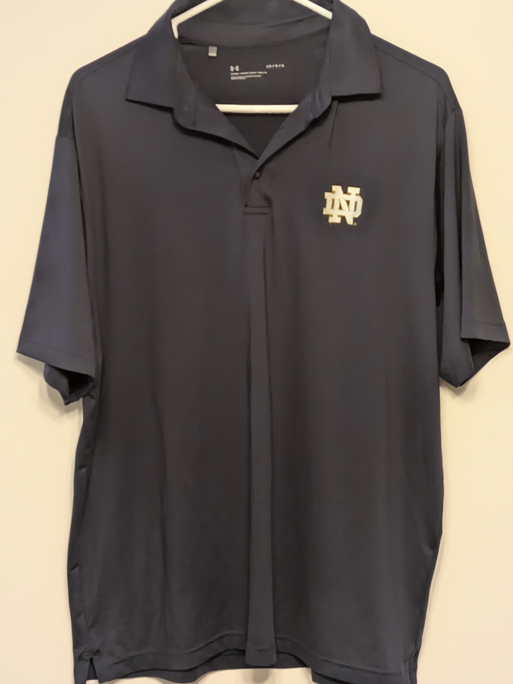 Under Armour Navy Polo with White ND Emblem